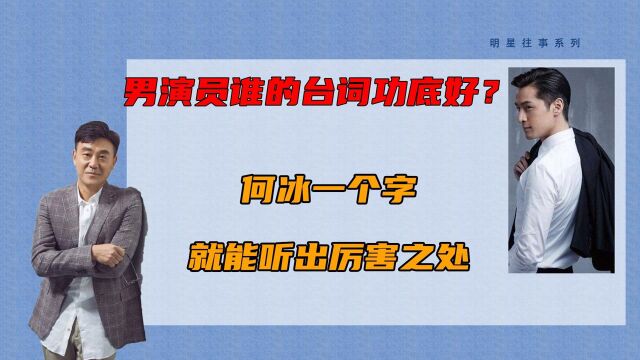 男演员谁的台词功底好?何冰一个字,就能听出厉害之处 