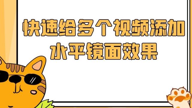 怎么快速给多个视频批量添加水平镜面特效?