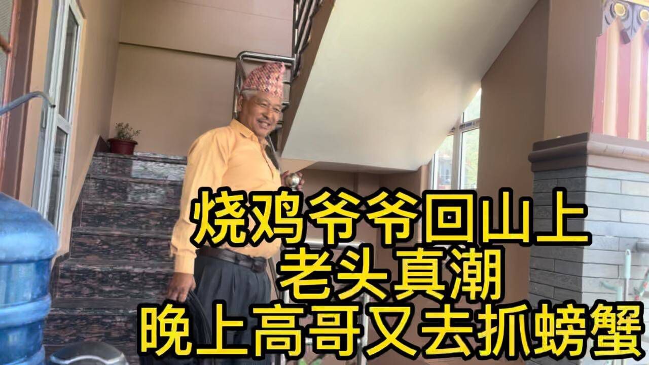 燒雞爺爺回山上 老頭真潮 晚上高哥又去抓螃蟹 燒雞一直等