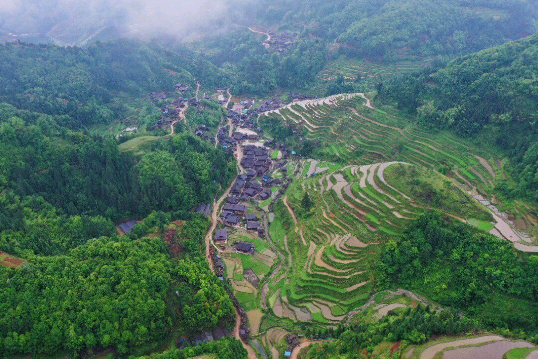 从江县谷坪乡山岗苗寨初夏风光