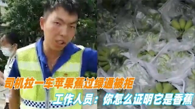 司机拉一车苹果蕉过绿通被拒,工作人员:你怎么证明它是香蕉