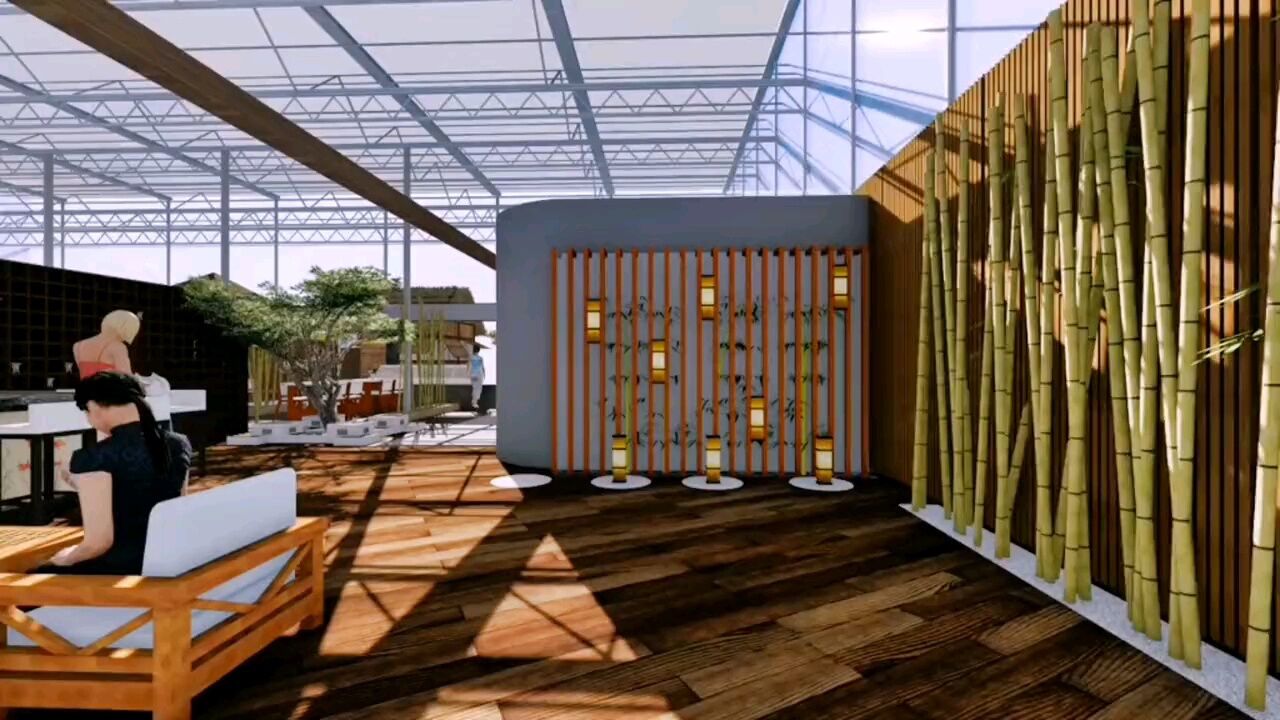 温室大棚生态餐厅效果图_腾讯视频