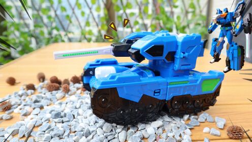 心奇爆龙战车豪华版重装坦克变形机器人玩具!