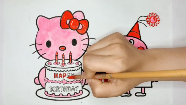 小猪佩奇给helloKitty过生日