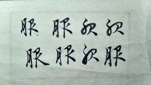 赵孟頫-千字文:服字的楷书行书草书的写法解析