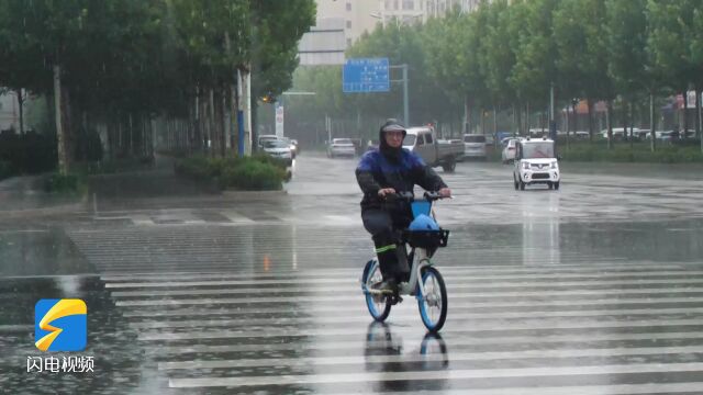 东营市东营区迎来强降雨大风天气