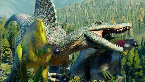 棘龙狩猎草食恐龙 - 侏罗纪世界：进化2 电影级画质