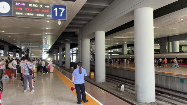 d1703次列车进重庆西站17站台