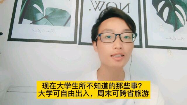 现在大学生所不知道的那些事?大学可自由出入,周末可跨省旅游