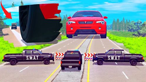 【BeamNG】华丽的巨型汽车VS普通汽车或BeamNG警车