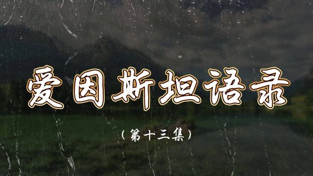 《爱因斯坦语录》第13集:大学培养的目标是独立思考的能力