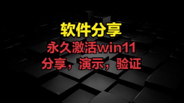 永久激活win11,分享,演示,验证