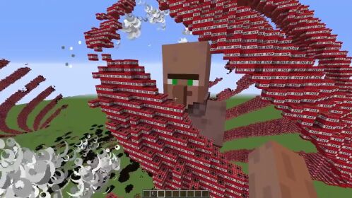 我的世界:挑战一百万tnt炸巨型村民,村民能存活下来吗?