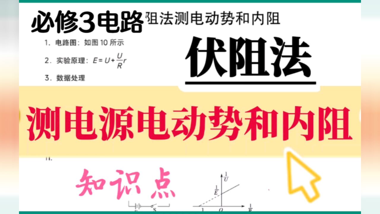 必修三电路之测电源电动势和内阻——伏阻法_高清1080P在线观看平台_腾讯视频