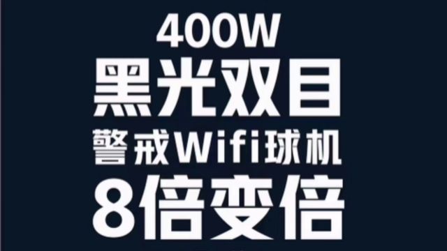 贵州赛康安防 8倍双目WiFi球机