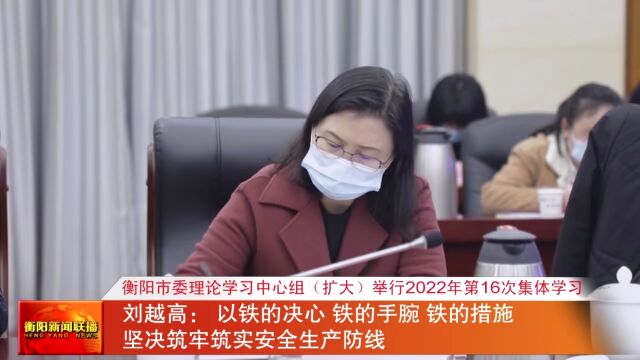 衡阳市委理论学习中心组(扩大)举行2022年第16次集体学习