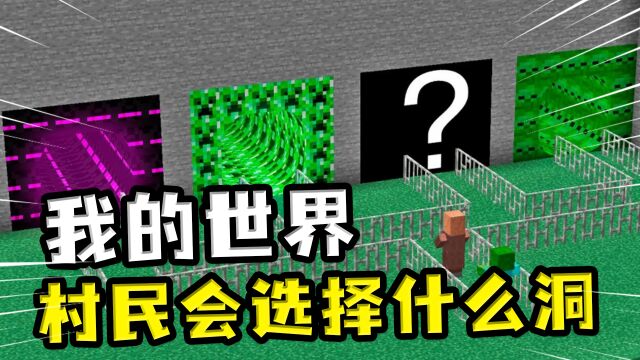 我的世界:村民会选择哪个洞?村民既贪婪又好色,被僵尸制裁了