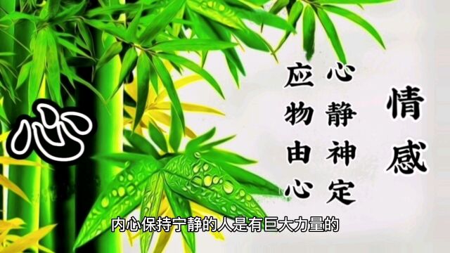 戳心情感语录:心静神定,应物由心