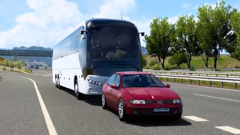 【欧洲卡车模拟2】大巴车高速狂飙