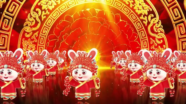 《春节序曲》兔年元素新年舞台LED背景视频