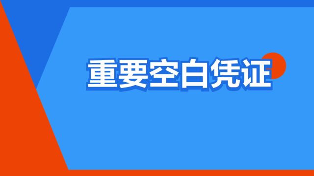 “重要空白凭证”是什么意思?