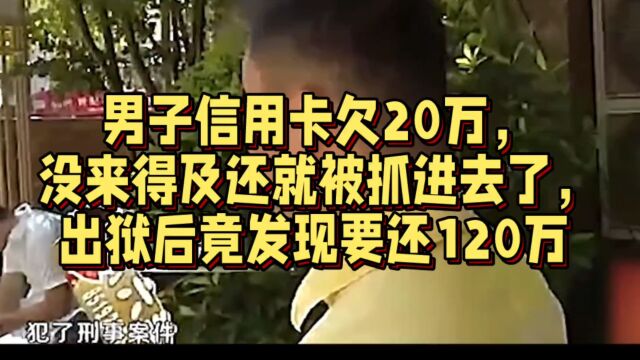 男子信用卡欠20万,没来得及还就被抓进去了,出狱后竟发现要还120万