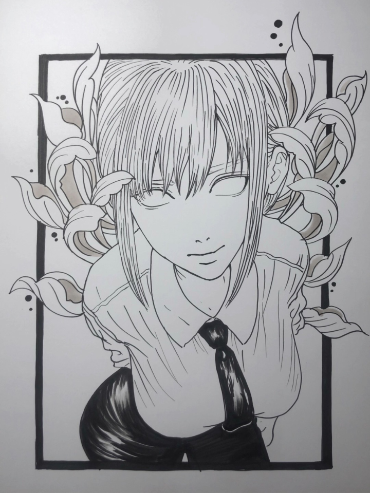 迷人的总是最危险,玛奇玛绘画过程图.