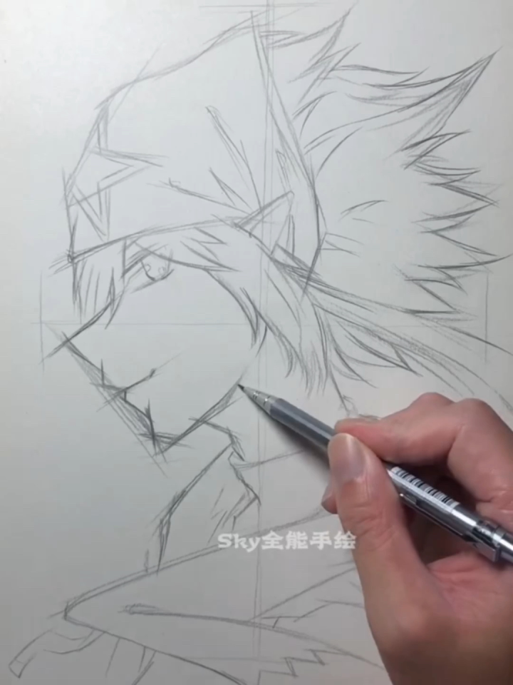 凹凸世界动漫人物帅气的雷狮绘画过程