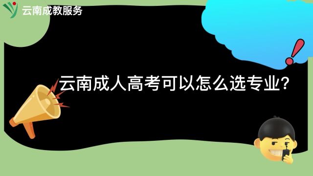 云南成人高考可以怎么选专业?