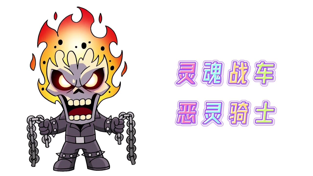 卡通简笔画,漫威超级英雄恶灵骑士,分步教你画