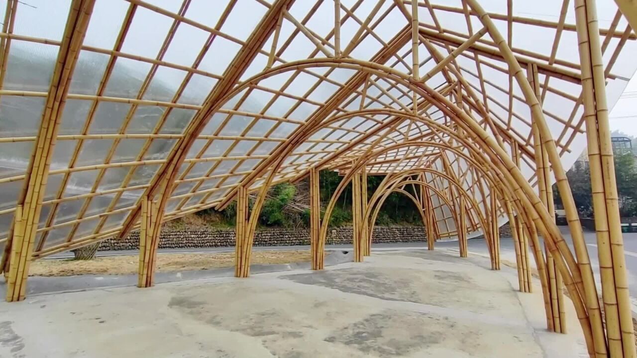 2021年安吉国际竹建筑设计比赛作品之亭之序，特色竹廊建造，生态的竹子与膜材料相结合_高清1080P在线观看平台_腾讯视频