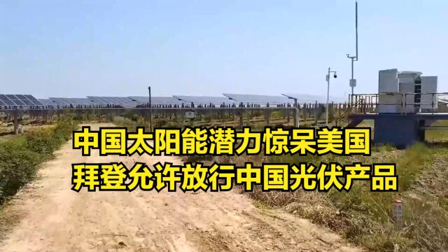 中国太阳能潜力惊呆美国,拜登“打脸”,允许放行中国光伏产品