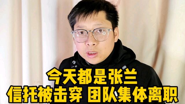 都是张兰 信托被击穿团队集体离职 回应海外欠债9.8亿“不丢人”