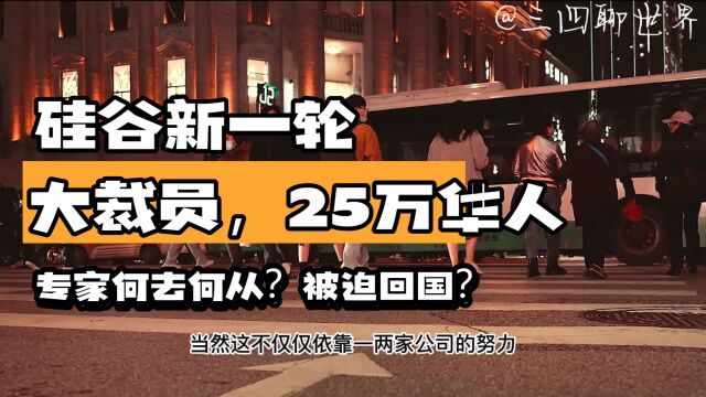 美国硅谷新一轮大裁员来临,25万华人专家何去何从?被迫回国?