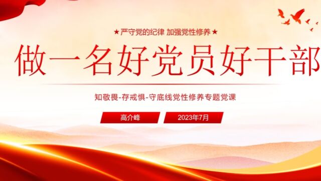 机关第二党支部高介峰—严守党的纪律,加强党性修养,做一名好党员好干部