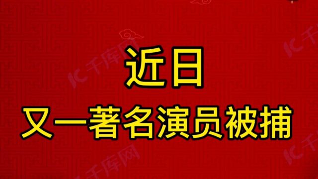 近日又一著名演员被捕,涉嫌刑事犯罪