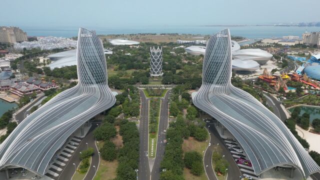 无人机拍摄,海花岛自然美学与建筑美学融合的标志建筑,希尔顿酒店!4完!