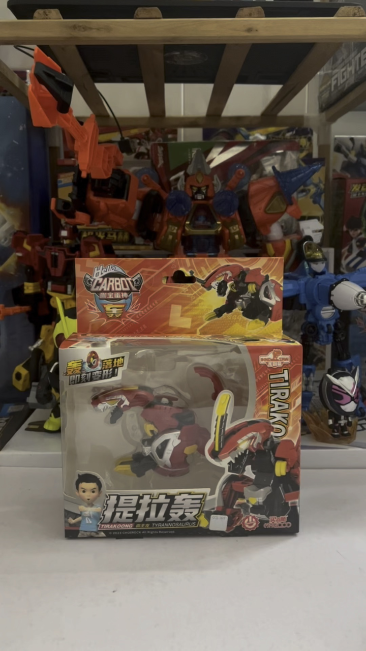 咖宝蛋神自动变形蛋霸王龙机器人(提拉轰)开箱试玩测评