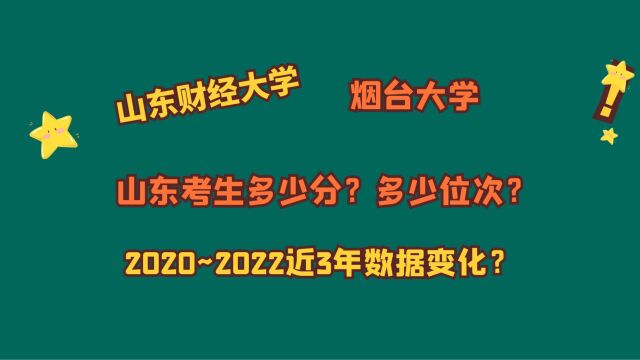 山东财经大学、烟台大学,山东考生需要多少分?多少省排名?