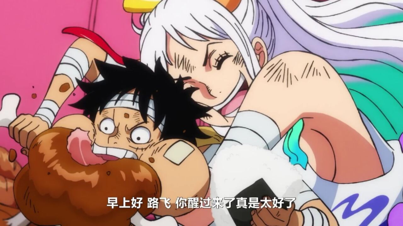 路飞,索隆苏醒,桃之助,大和开心不已,乔巴:索隆,你悠着点