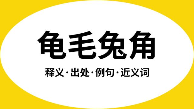 “龟毛兔角”是什么意思?