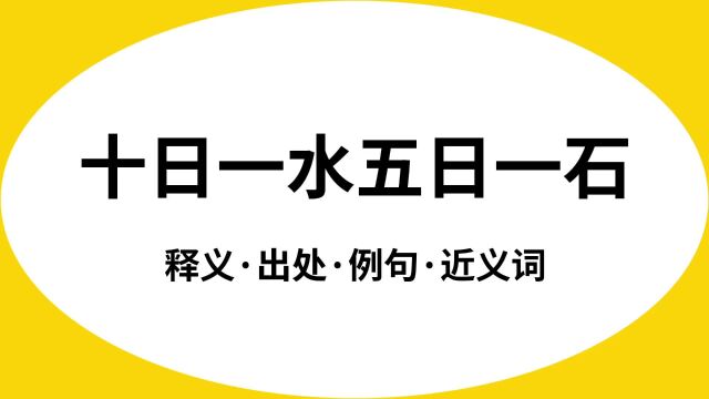 “十日一水五日一石”是什么意思?