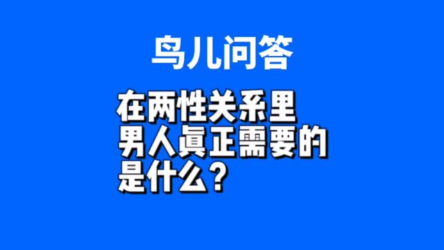 在两性关系里男人真正需要的是什么?