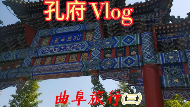 游孔府Vlog(三)看孔府私家园林的别具一格,及五柏抱槐独特景观