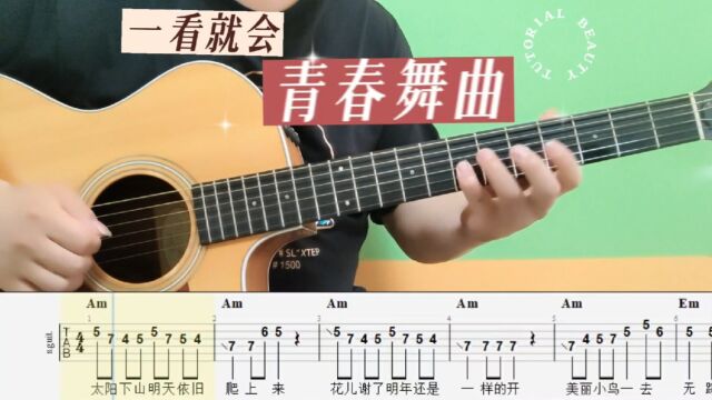 青春舞曲 纯音乐 吉他单音歌曲 吉他谱 单音solo