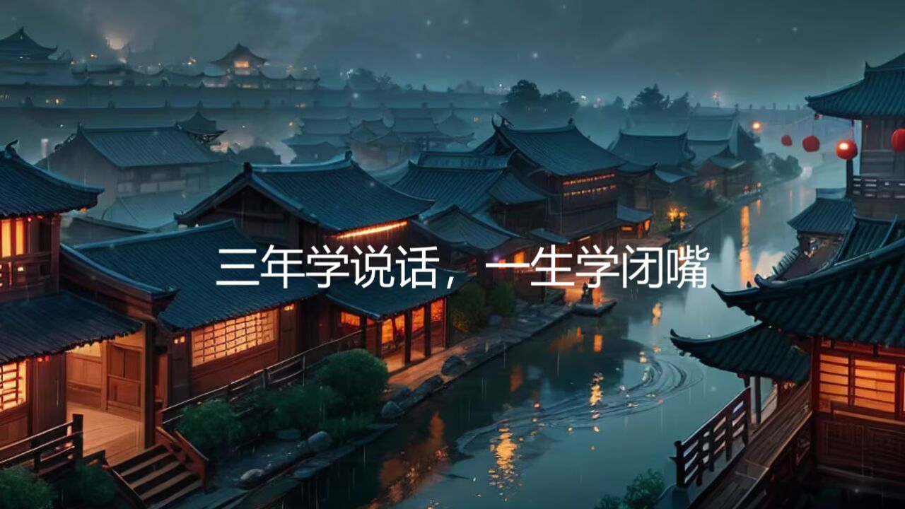 三年学说话,一生学闭嘴