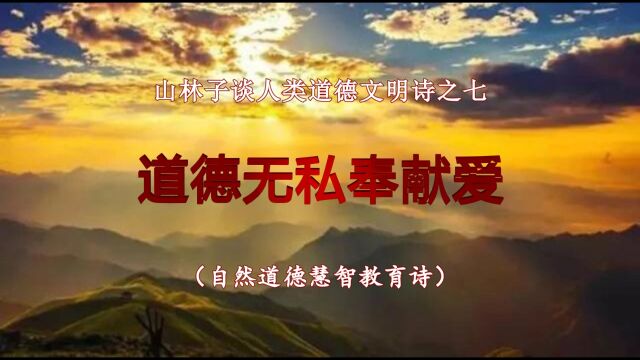 《山林子谈人类道德文明》7 鹤清智慧有工作室