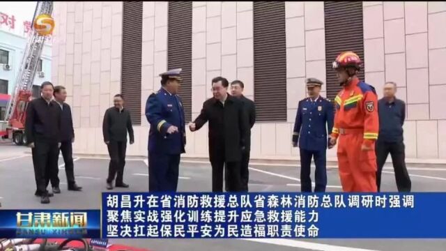 胡昌升在省消防救援总队省森林消防总队调研