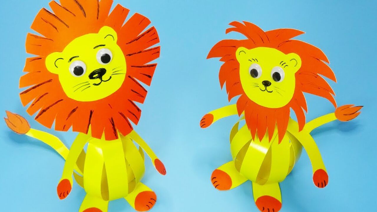 儿童趣味折纸手工:一起来制作一只可爱的小狮子吧!