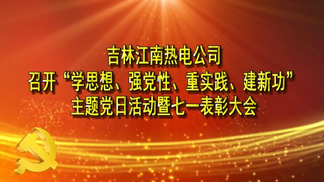 江南公司召开“学思想、强党性、重实践、建新功”主题党日暨七一表彰大会